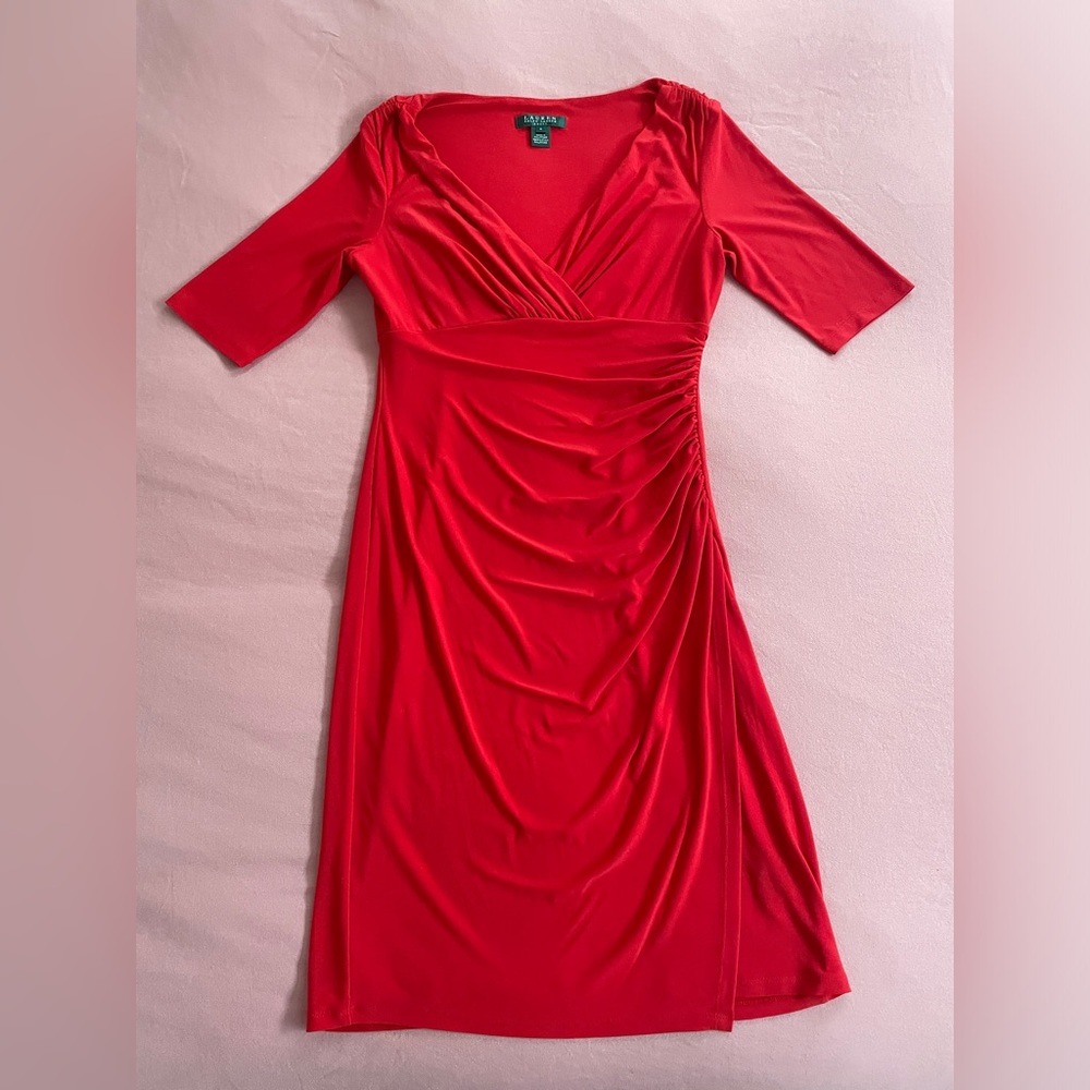 Lauren Ralph Lauren Tricut Ruched Dress